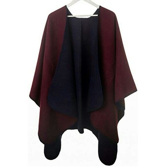 NEW Cozy Warm Soft  Reversible  Poncho Wrap - Picture 9 of 9